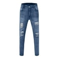 thumbnail image 2 of Caoirhny Men Denim Long Pants, Casual Party Street Spring Fall Trousers Pockets Male Slimming Trousers, 2 of 4