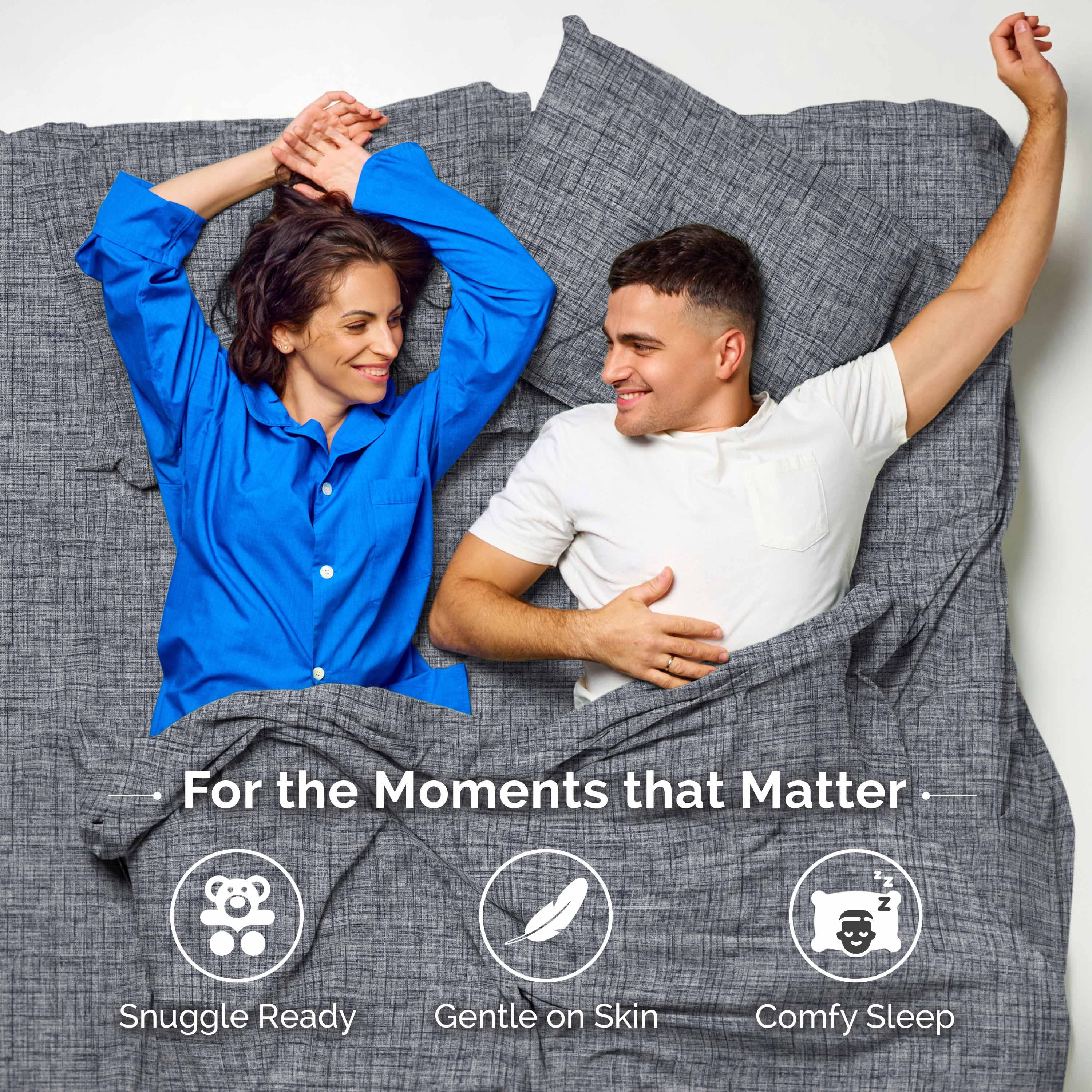 Martex Easy Living 4-Piece Full Microfiber Sheet Set | Brushed Soft Easy Care | Blue Crosshatch
