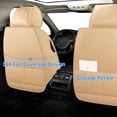 thumbnail image 6 of FANOTEK Universal Car Seat Covers 5 Seats+4 Pillows Breathable PU Leather Automotive Seat Covers For Car SUV Sedan,Beige&Coffee, 6 of 8