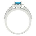 thumbnail image 4 of Clara Pucci 14K White Gold 2.16 Simulated Turquoise Engraveable Engagement Ring + Wedding Band Set, 4 of 7