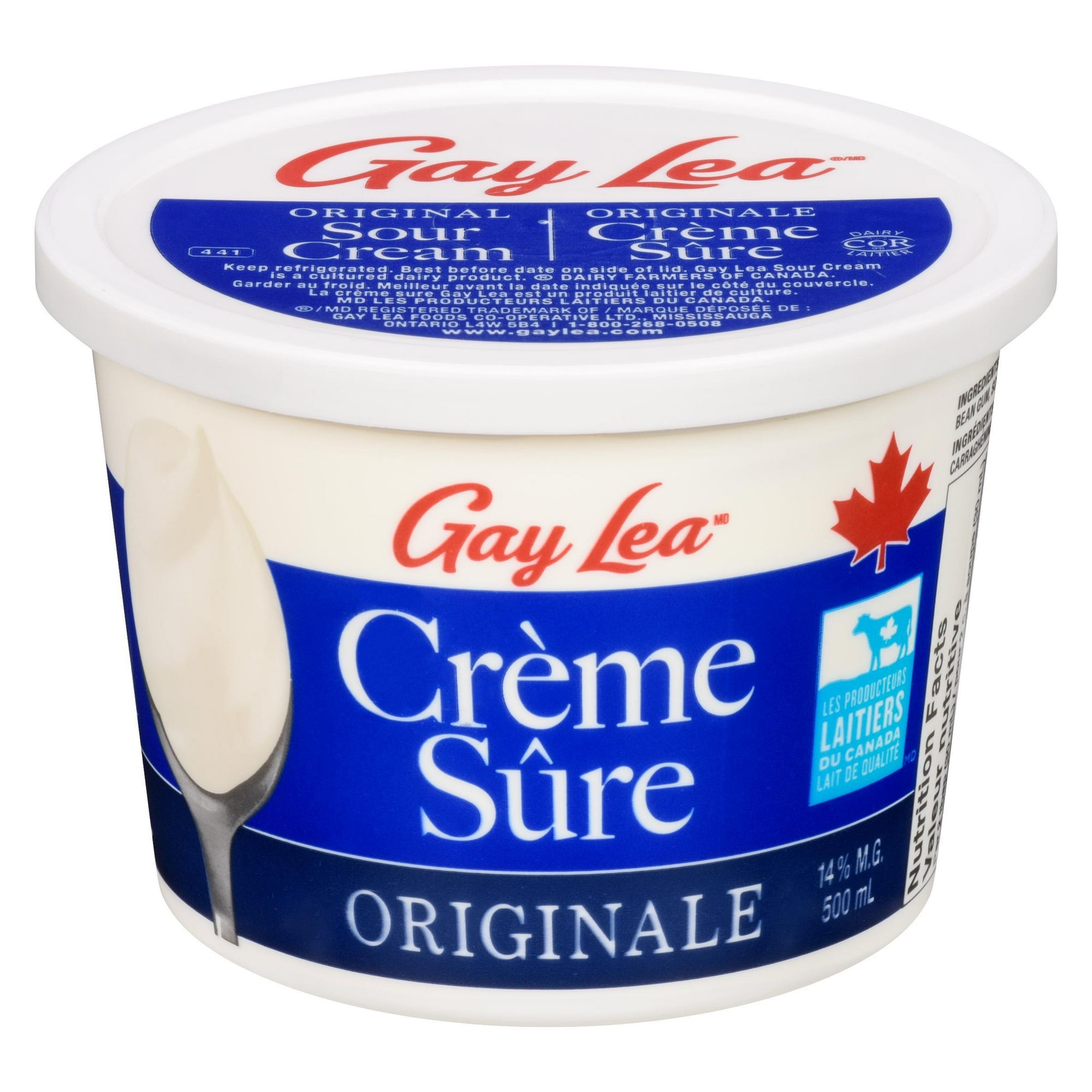 Gay Lea Foods Gay Lea Sour Cream 14% M.F., 500 mL