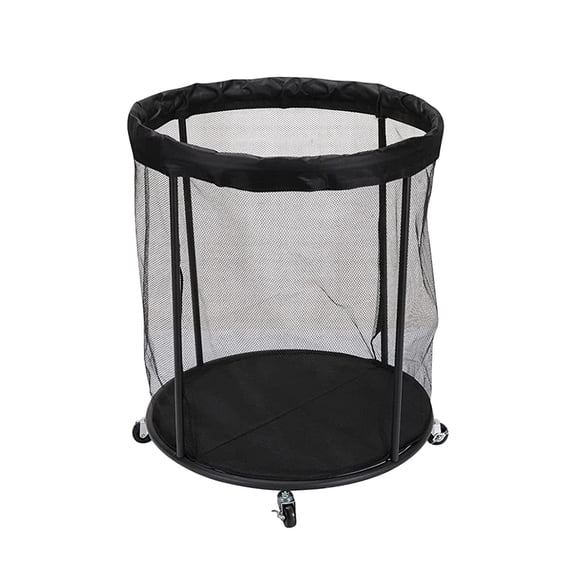Rolling Sports Ball Storage Cart Ball Bag with 4 Heavy Duty Wheels Garage Sport Equipment Storage Bag for Basketball Volleyball Ball Swimming Gear Toy Organizer Black