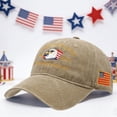 thumbnail image 2 of NIEWTR United States 250 Year Anniversary Hat, Flag Print Design, Retro Washed Adjustable Cap(A01-Khaki,One Size), 2 of 5
