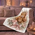 thumbnail image 6 of Highland Cow Floral Bouquet Pattern Rustic Art, Cozy Botanical Garden Scene, Warm Flannel Blanket for Ranch House and Living Room, Animal Lovers Appreciation Gift, Artistic Home Decor, 6 of 7