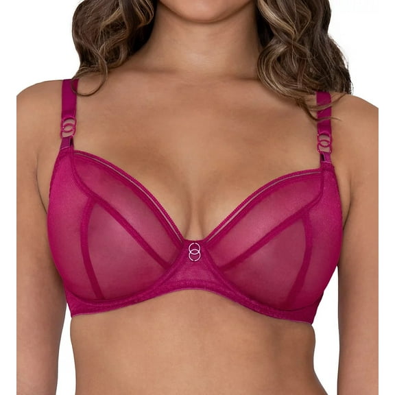 CURVY KATE Sangria Lifestyle Sheer Plunge Multi Part Bra, US 32E, UK 32DD, NWOT