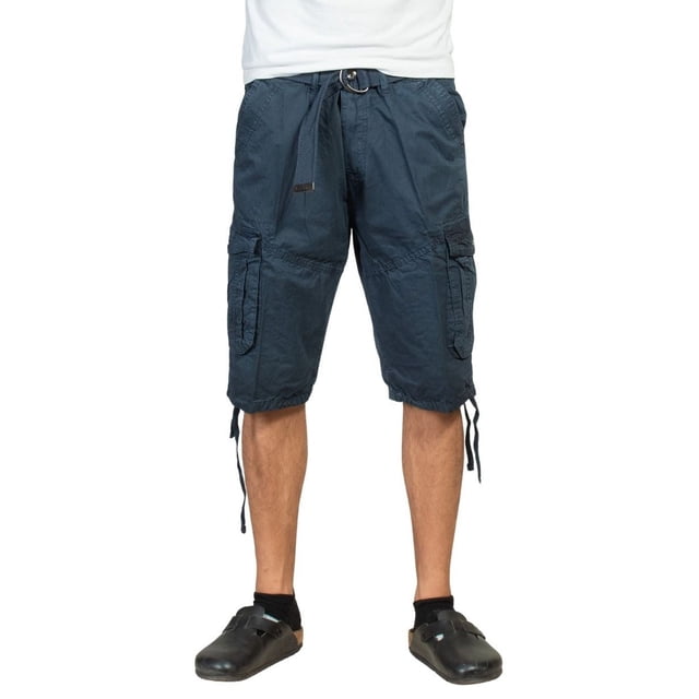 Bermuda cargo para hombre con cinturon y jareta en piernas