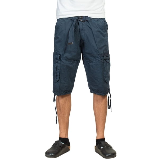 Bermuda cargo para hombre con cinturon y jareta en piernas
