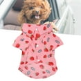 thumbnail image 1 of Mignon Fraise Imprimer Tour vers le Bas Col Snap Conception Respirante Chien Chemises d'Été, 1 of 8