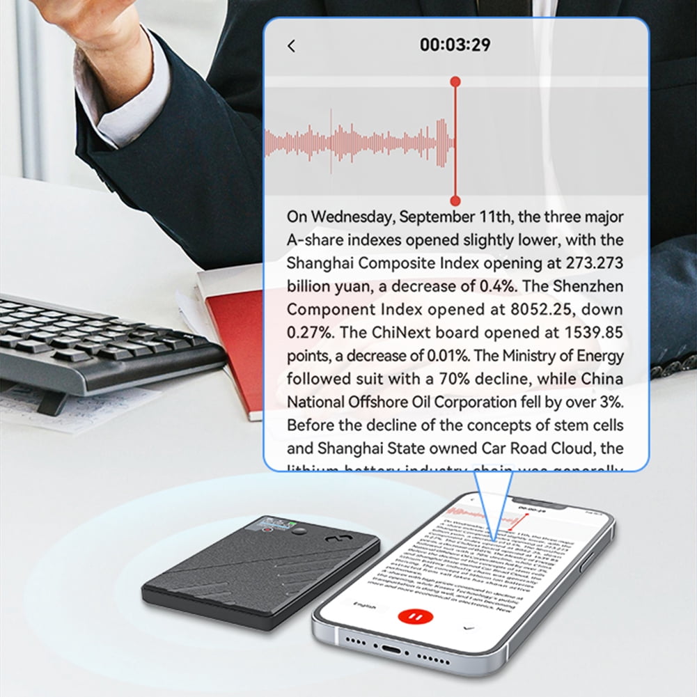HUISZJ Audio Recorder, AI Voice Recorder GPT Intelligence Audio Recorder, APP Control Voice To Text Recorder for Lecture Meeting Interview (128G)