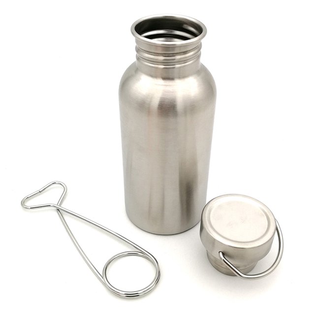 Botella Metal en La Boca Ancha Tazón Tetera Gran Biberón para Acampar Pared Única 350/500/750 Ml Acero Inoxidable Con Y Gancho Reutilizable El Picnic Senderismo