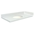 thumbnail image 1 of Transolid VT42.5x22-1OU-6F-A-W-8 42.5 in. D Quartz Vanity Top with 8 in. Widespread and Oval Undermount Sink, Calacatta, 1 of 7
