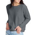 thumbnail image 1 of Hanes Womens EcoSmart Crewneck Sweatshirt, Slate Heather, Small, 1 of 5