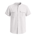 thumbnail image 4 of RRMuAzgs Boys Short Sleeve Shirts Button Down Casual Tops with Two Pockets Lightweight Summer Shirts for 5-15 Years, 4 of 7