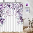 thumbnail image 2 of Purple Eucalyptus Shower Curtain for Bathroom, Waterproof Enhanced Shower Curtains with Eucalyptus Leaf Plant Pattern, Floral Shower Curtain Inspired by Nature for Decoratin-72x84, 2 of 6