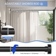 thumbnail image 5 of Black Shower Curtain Rod 34-66 Inches(2.8-5.5ft) Never Rust Adjustable Shower Rod Spring Tension Non Slip No Drilling Shower Rods for Bathroom Garland Window, 5 of 9