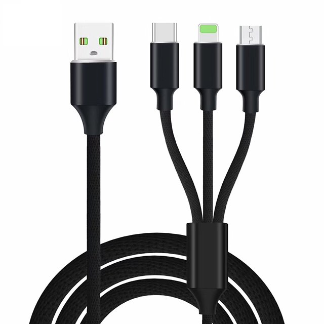Amdohai 3 in 1 Charging Cable Quick Cable Data Compatible with iOS/Android Devices