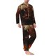 thumbnail image 2 of Balery Cool Flame Lion A Pijama para Hombre de Dos Piezas con Manga Larga, Conjunto de Dormir y Descanso Suave con Bolsillos-Large, 2 of 7