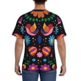 thumbnail image 3 of Vsdgher Colorful Floral2 Print Men's Dry Fit Mesh Athletic Shirts Moisture Wicking Tennis T-Shirt Tops, 3 of 9