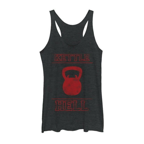 Women's CHIN UP Kettlehell Devil Racerback Tank Top Black Heather X Large