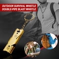 thumbnail image 2 of Kyusrd Stainless Steel Outdoor Survival Whistle Double Tube High Frequency Whistle, 2 of 9