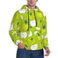 thumbnail image 2 of Fotbe Men's Hoodie with Green Apple Pattern - Kangaroo Pocket Pullover Hooded Sweatshirt, Perfect for Daily Wear, Travel, and Home-Small, 2 of 7