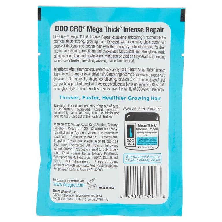 ブラックナチュラルMEGA MOIST HAIR REPAIR 2本セット Doo Gro Mega Thick Intense Repair Rebuilding Thickening Hair