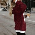 thumbnail image 4 of Sudaderas de forro polar borroso de gran tamaño para mujer con bolsillos Sudaderas con capucha de Sherpa atlético Jersey Outwear Pompotops gfhjh14100, 4 of 7