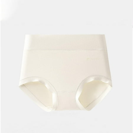 Fatuov Everyday Wear Ladies Underwear Fashion 2025 Sexy High Waisted Seamless Panties for Jeans Thin Solid Color Comfort Briefs Size XL  White