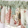thumbnail image 2 of Cozy Line Home Fashions Country Cottage Floral Blue Pink Real Patchwork Rod Pocket Window Valance, 16" x 56", 2 of 2