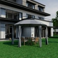 thumbnail image 3 of Gymax Remise de Jardin Rond 11,5 Pieds avec Toit Double en Acier Gris, 3 of 10