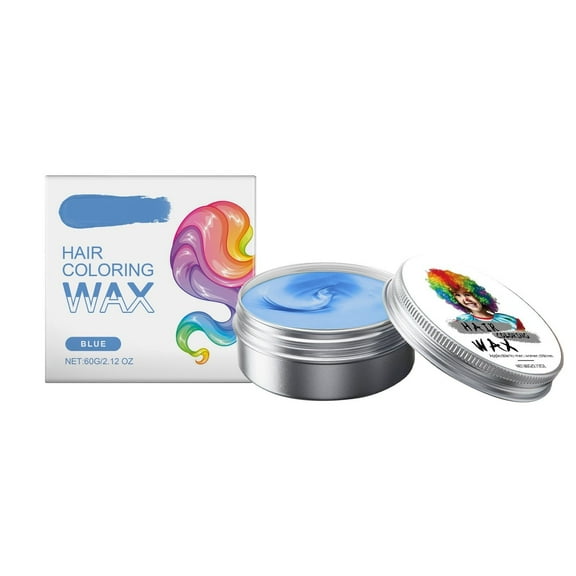 Temporary Blue Hair Color Wax for Kids, Women Men, Washable Style Dye, Natural Instant Hair Wax Color, DIY Instant Hair Coloring Gel Cream for Cosplay Halloween Children's Day (Blue)