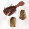 thumbnail image 6 of 1pc Women Leaf Style Hollow Comb Hair Brush for Straight Curly Thin Hair Red ABS, 6 of 6