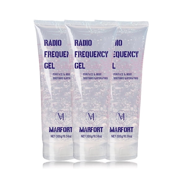 Combinación de gel de enfriamiento y lubricación Marfort con dispositivo de depilación láser y máquina facial de belleza RF o dispositivo facial de microcorriente para mujeres y hombres en la cara o e