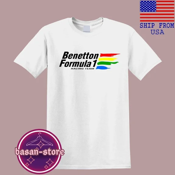 Benetton Racing Men's White T-Shirt Size S-5XL