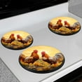 thumbnail image 2 of Bahomeck Gas Stove Burner Cover Set Of 4,Roosters In The Morning Sun With Beautiful Field Metal Electric Stove Burner Covers,Protecting Gas Stoves,Kitchen Decor，8 Inch And 10 Inch, 2 of 2
