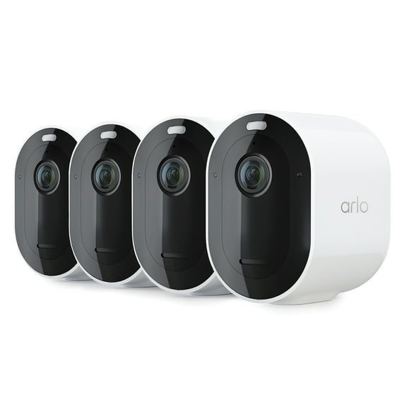 Restored Arlo VMC4450P-100NAR Pro 4 Series 2K HDR Spotlight Security Camera 4 Pack (Refurbished)