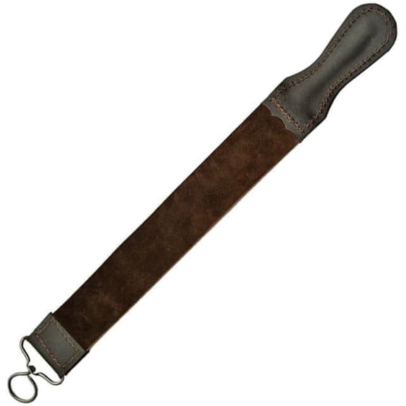 SZCO 20" Leather Strop – Dual Sided Stropping Strap with Suede & Smooth Leather for Sharpening Razors, Blades & Woodworking Tools