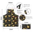 thumbnail image 7 of Black Sunflower Word Pattern Apron-Garden Aprons for Women with Pockets-Cotton Linen Waterproof Kitchen Cooking Gardening Aprons Adjustable for Kitchen,Cooking,BBQ and Salon 33x27 Inch, 7 of 7
