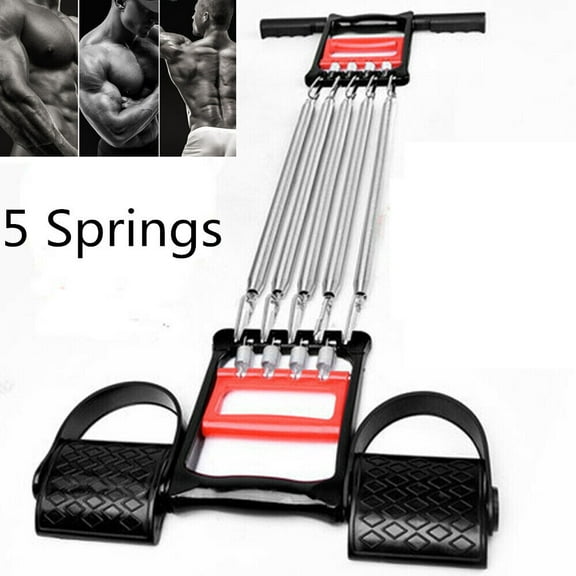 5 Springs Chest Expander Exercise Muscle Pulling Gym Fitness Resistance Band Training
