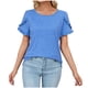thumbnail image 1 of Blusas de Algodón para las Mujeres Impresas Cuello Redondo 3/4 Manga Casual Camiseta, Ligero Top de Algodón de Imitación para el Hogar, Diario Y Cuatro Estaciones de Uso, 1 of 4
