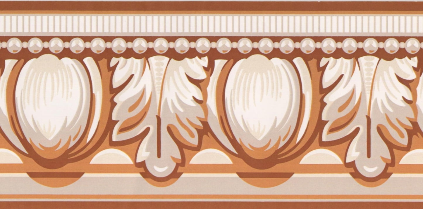 Wallpaper Border Victorian Sepia Crown Molding Vintage Wall Border
