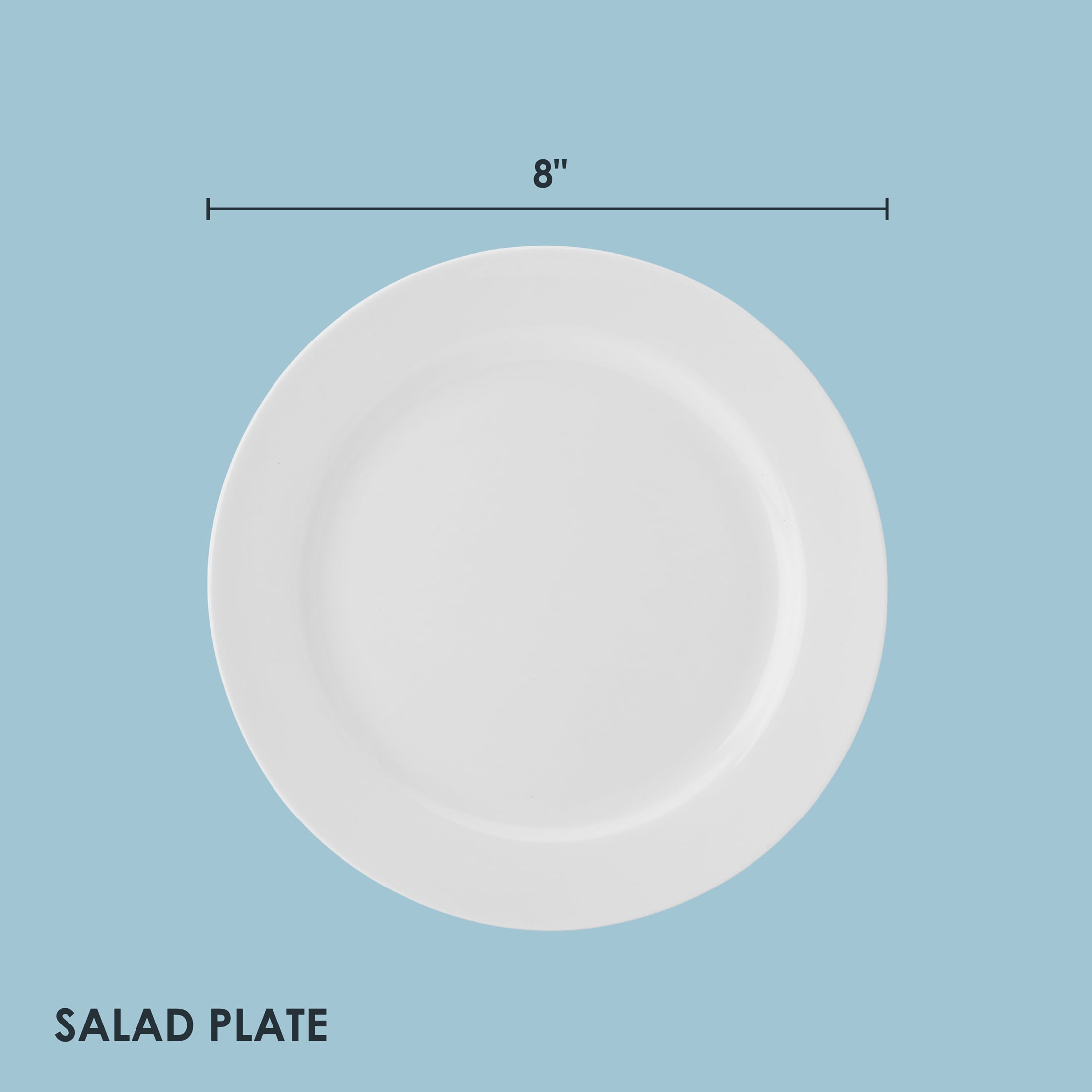 Fitz and Floyd Nevaeh White Classic Rim 8" Round Bone China Salad Plate