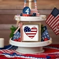 thumbnail image 3 of flangairy Labor Day Decorations, Wood USA Flag Sign Table Tiered Tray Decor Party, Patriotic Veterans Day American Wooden Shelves Decor, 3 of 5