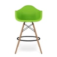 thumbnail image 2 of Aron Living Pyramid 28" Plastic Counter Stools with Arms in Green (Set of 2), 2 of 7