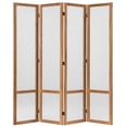 thumbnail image 5 of Jostyle 4 Panel Acrylic Room Divider Privacy Screen Translucent Folding Partition with Paulownia Wood Frame Natural, Shatterproof & Space-Saving for Living Room, Bedroom, Office, 5 of 11