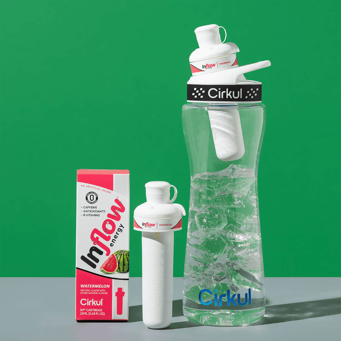 (2 pack) Cirkul Inflow Energy Watermelon Flavor Cartridge, Drink Mix, 1-Pack