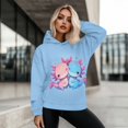 thumbnail image 4 of FOR U DESIGNS Blue Axolotl Hooded Sweatshirts Pullover Hoodie for Women Size XL Oversized Sweatshirt with Hood Pullover Activewear Loose Fit Tops for Women Winter, 4 of 7