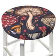 thumbnail image 5 of Salouo Forest Wild Mushroom Pattern Bar Stool Cushion Cover, Round Crease-Resistant Stretchy Dustproof Stool Seat Slipcover for Bar Round Chair-14 inch, 5 of 6