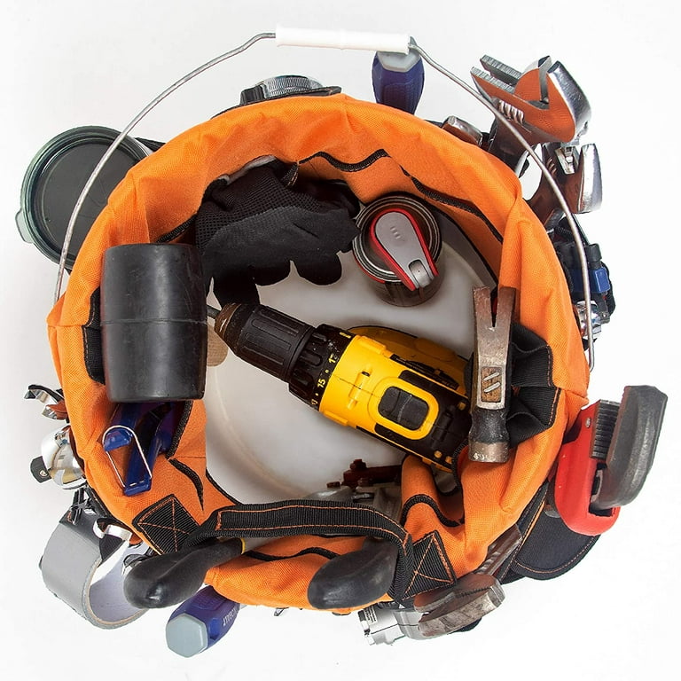 MELOTOUGH Bucket Idea Bucket Tool Organizer With 35 Pockets  Fits to 3.5-5 Gallon Bucket (Orange) … : Tools & Home Improvement