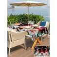 thumbnail image 4 of Outdoor Tablecloth with Umbrella Hole and Zipper, Black Red Christmas Rectangle Table Cloth 60x102 Inch Waterproof Tablecloth, Gnomes Xmas Tree Snowflake Gifts Birds Picnic Table Cover for Patio, 4 of 7